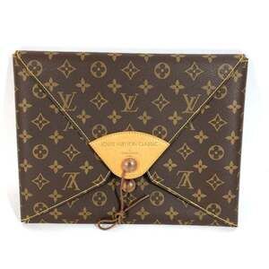 LOUIS VUITTON Brown Monogram Canvas Clutch Bag
